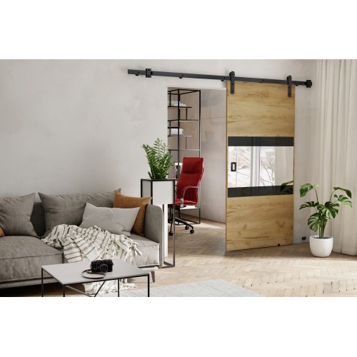 Bīdāmās durvis ar spoguli MIA - Loft, zelta ozols Bīdāmās durvis ar spoguli MIA - Loft, zelta ozols